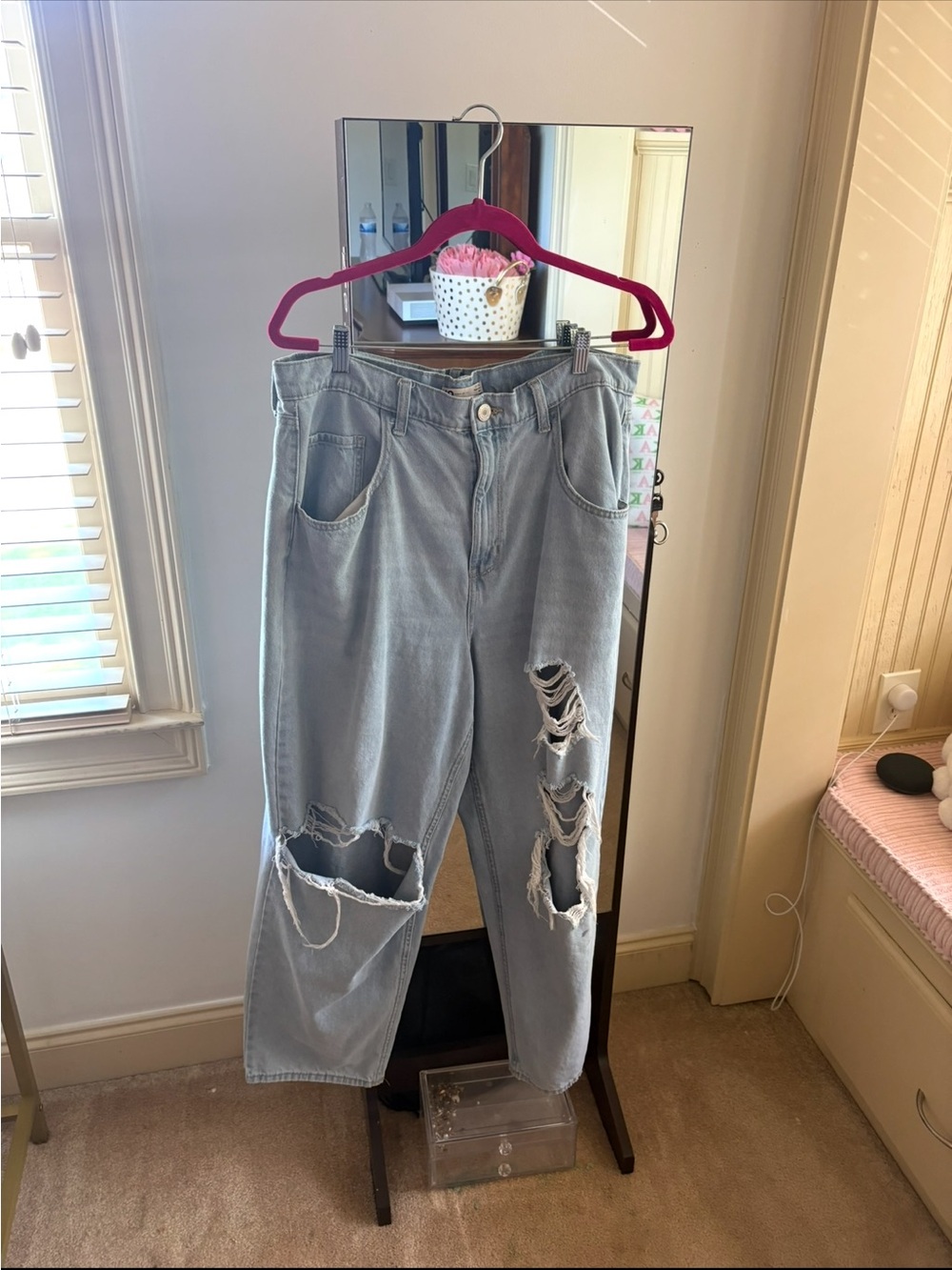Aeropostale Light Blue High Rise Distressed Jeans